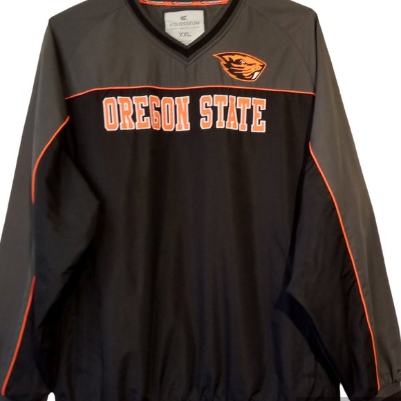 Oregon State Beavers OSU Jacketsz XXLPulloverV-NeckBlack/GrayStitched